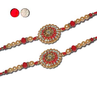 "Zardosi Rakhi - ZR-5430 A- Code 036 (2 RAKHIS) - Click here to View more details about this Product